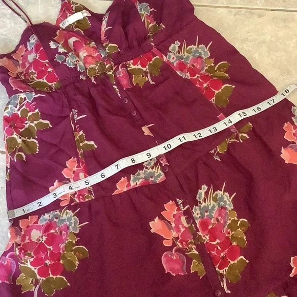 💥 American Eagle Outfitters purple gauze halter babydoll tiered dress Sz2 - Picture 11 of 16